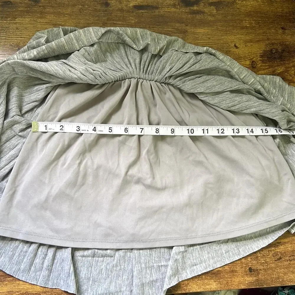 5 for $20 Justice Heathered Gray Shimmer Stripe Pleated A-Line Skirt